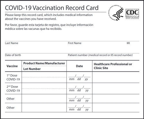COVID-19 Vaccination Record Card