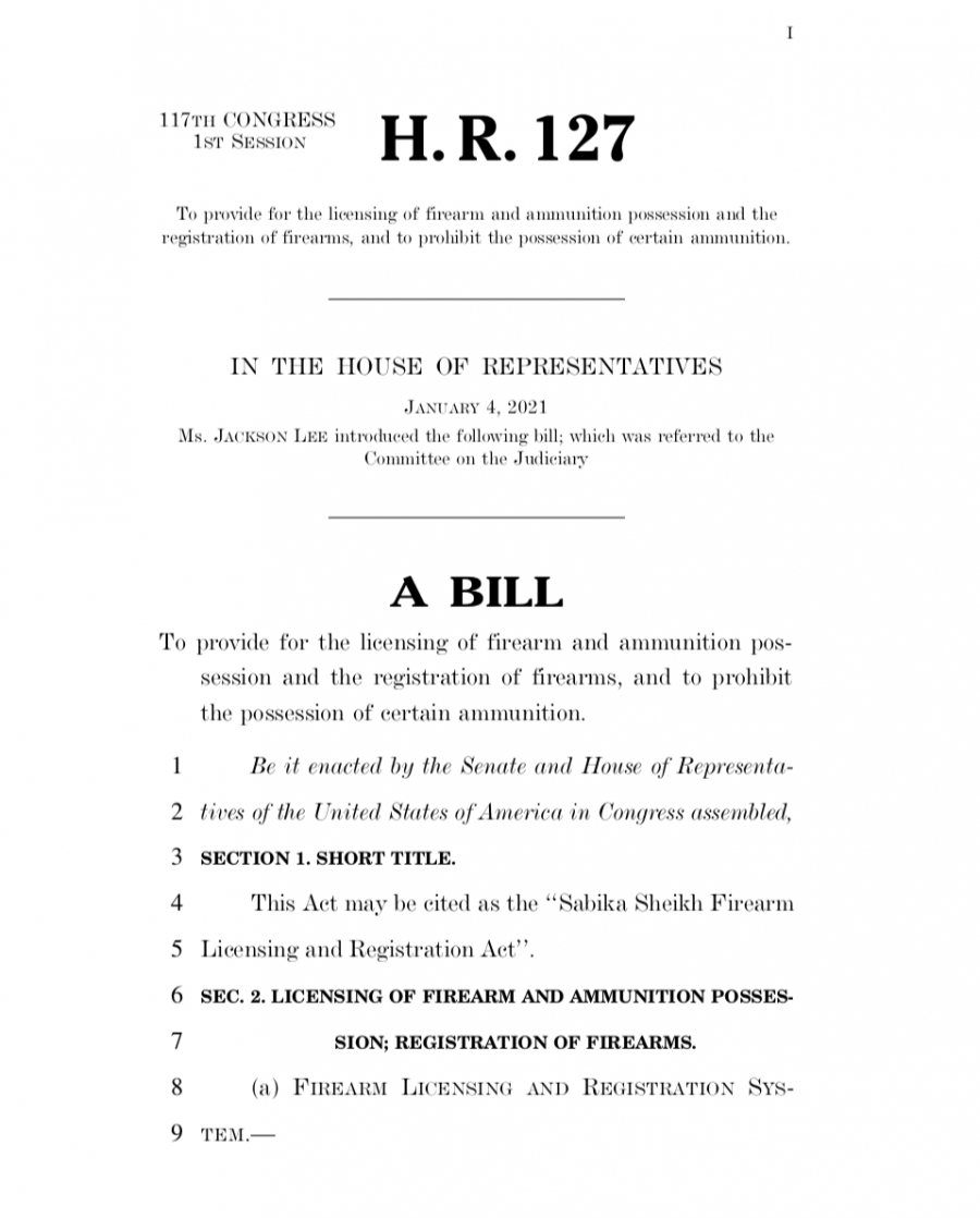 HR Bill 127 - Sabika Sheikh Firearm Licensing and Registration Act