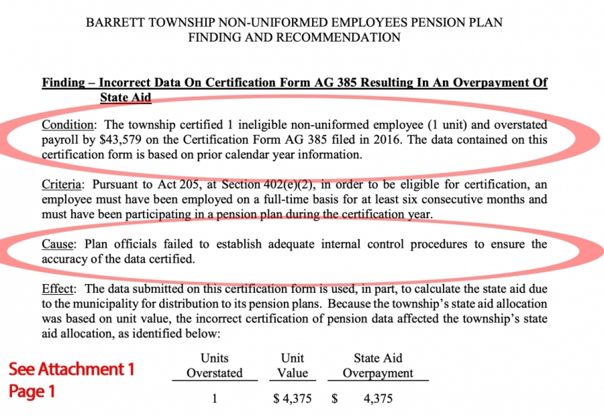 Barrett Township Employee Pension Plan – How Liable are Taxpayers?